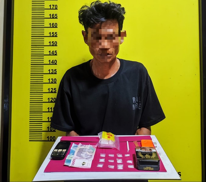 Edarkan Sabu 2,49 Gram, Pria 53 Tahun Dibekuk Polsek Pasir Pasir Penyu