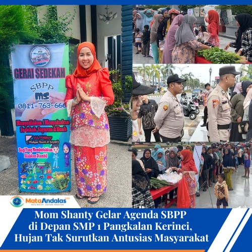 Mom Shanty Gelar Agenda SBPP di Depan SMP 1 Pangkalan Kerinci, Hujan Tak Surutkan Antusias Masyarakat