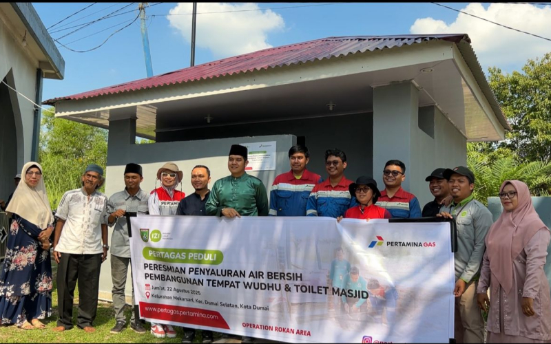 Dukung Aktifitas Ibadah, Pertagas Resmikan Tempat Wudhu dan Toilet Masjid Annur Dumai