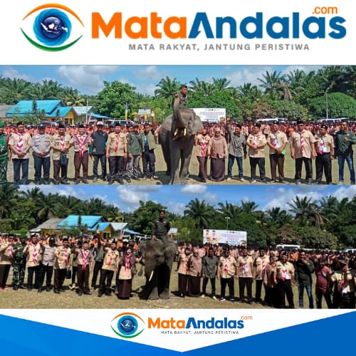 Harmoni, Sang Gajah Maskot, Semarakkan Perkemahan Besar Kwarran Ukui di Hari Pramuka ke-64
