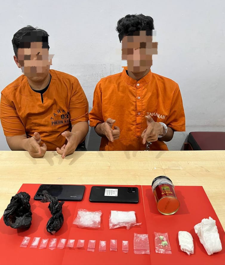 Polsek Kampar Tangkap Dua Pelaku Narkoba di Desa Bukit Ranah