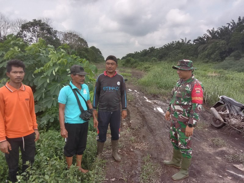Babinsa Koramil 06/Kateman Laksanakan Patroli Karhutla di Desa Sapta Mulya Jaya