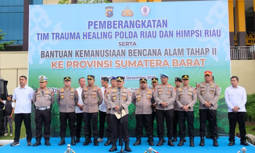 Polda Riau Kirim Tim Trauma Healing dan Bantuan Tahap Kedua ke Agam
