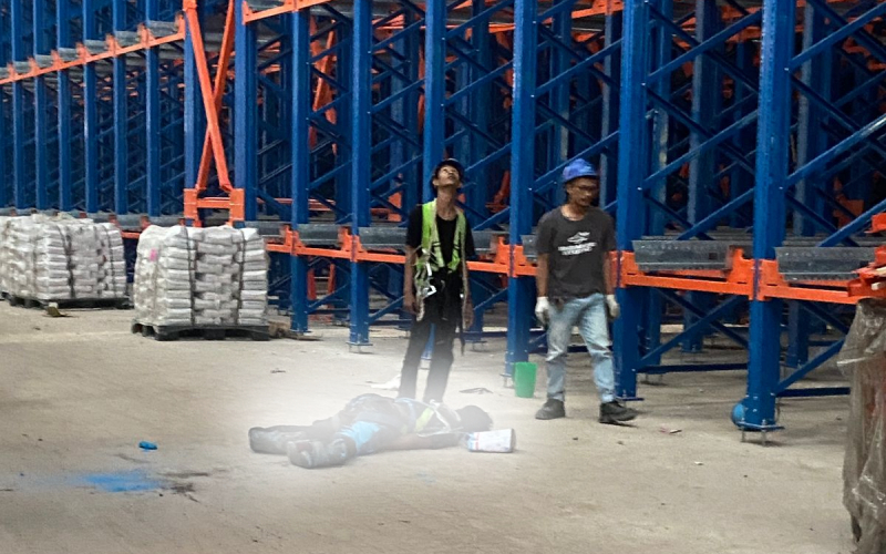 Laka Kerja di PT PAA Pelintung Dumai, Seorang Pekerja Jatuh dari Ketinggian