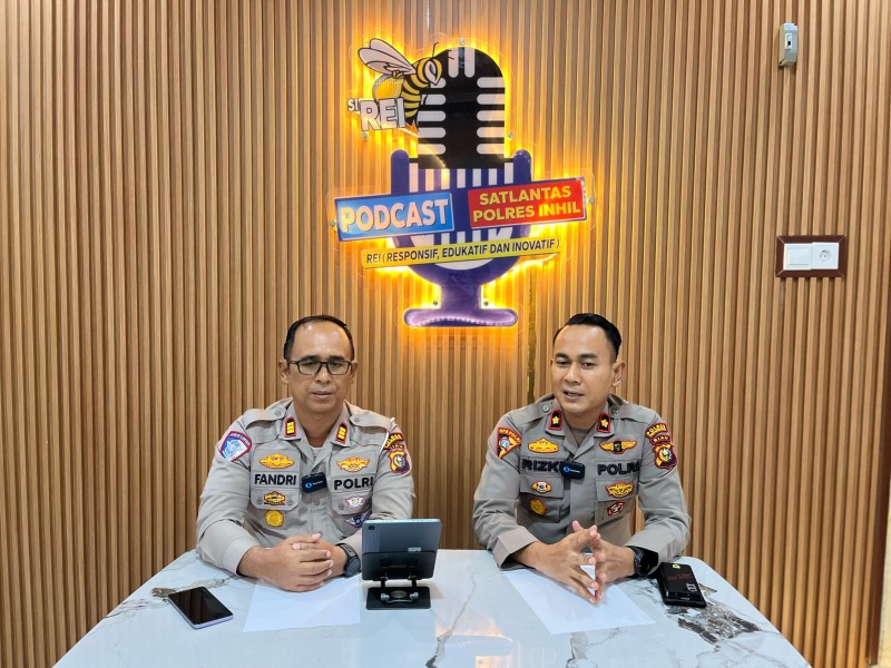 Polres Inhil Gunakan Podcast untuk Sosialisasi Keselamatan Jalan
