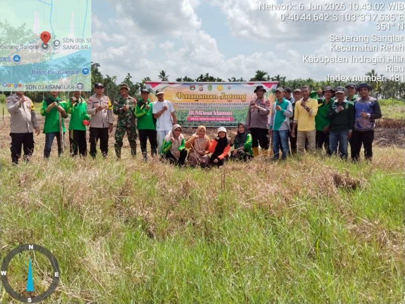 Polsek Reteh Bersama BUMDes Idaman Tanam Jagung Dukung Program Asta Cita Ketahanan Pangan
