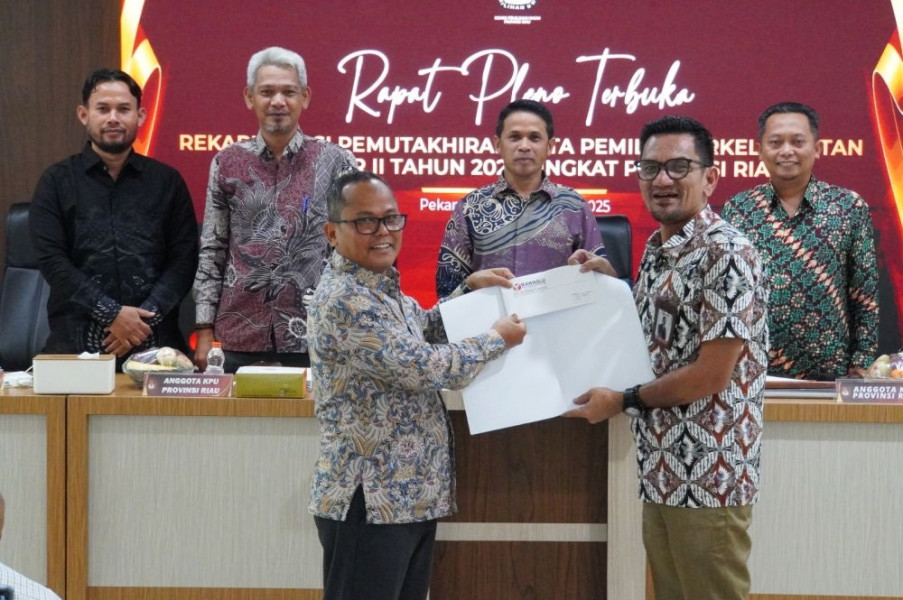 KPU Riau Tetapkan 5.072.178 Pemilih Hasil Rekapitulasi PDPB Semester II Tahun 2025