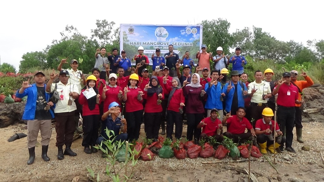PT NASIONAL SAGO PRIMA MENGHIJAUKAN PANTAI DESA KEPAU BARU SELAT PANJANG KAB.KEPULAUAN MERANTI