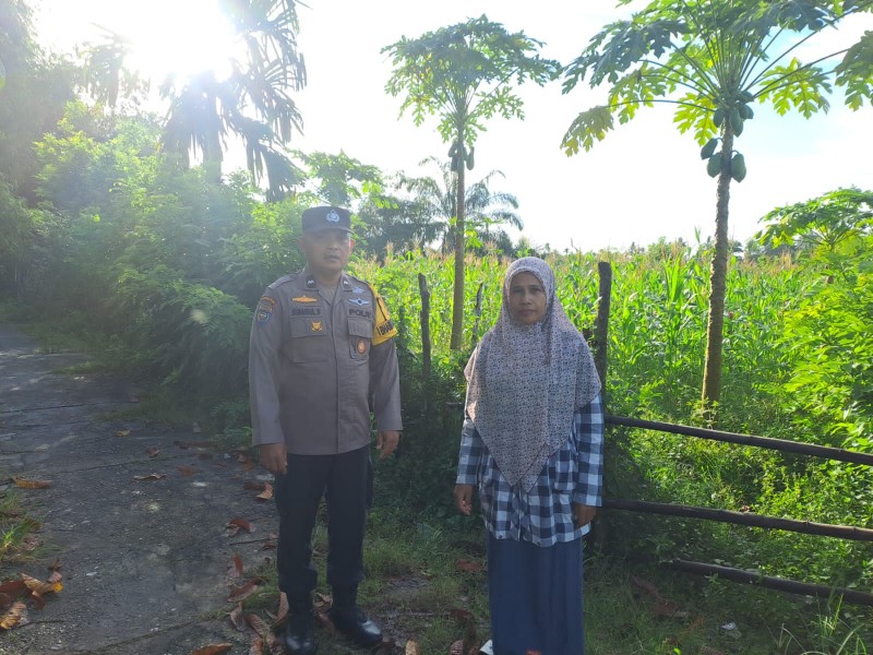 Polsek Bangkinang Barat Monitoring Kebun Warga di Pulau Jambu, Dukung Ketahanan Pangan
