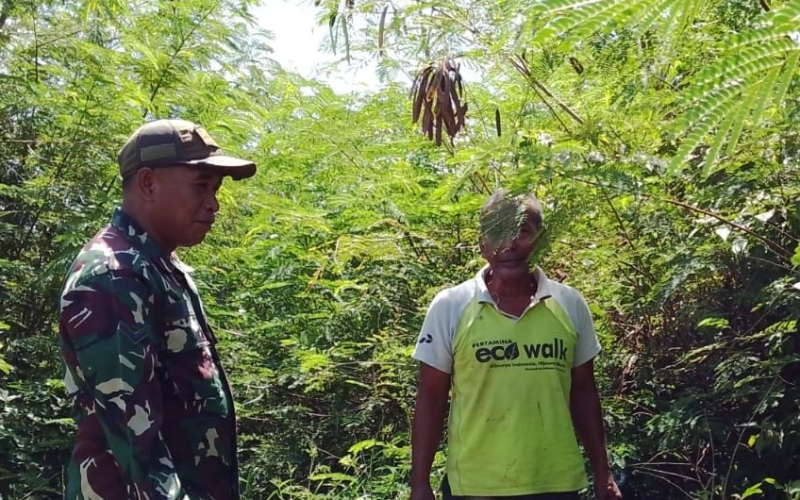 Babinsa Rimba Sekampung Patroli Kebakaran Hutan dan Lahan di Titik Rawan