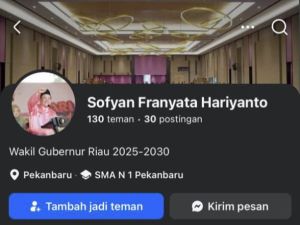 Setelah Whatsapp Palsu, Kini Giliran Akun Facebook Palsu Atas Nama  Plt Gubernur Riau