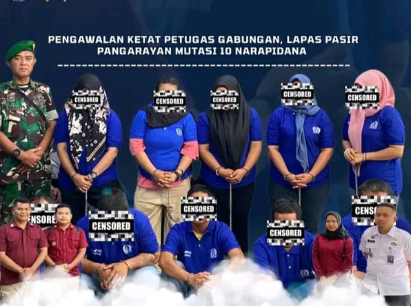 Lapas Pasir Pangarayan Mutasi 10 Narapidana dengan pengawalan Ketat Petugas Gabungan