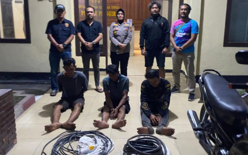 Curi Kabel Lampu di Jalan Tol Permai, Tiga Pria ini Ditangkap Polisi