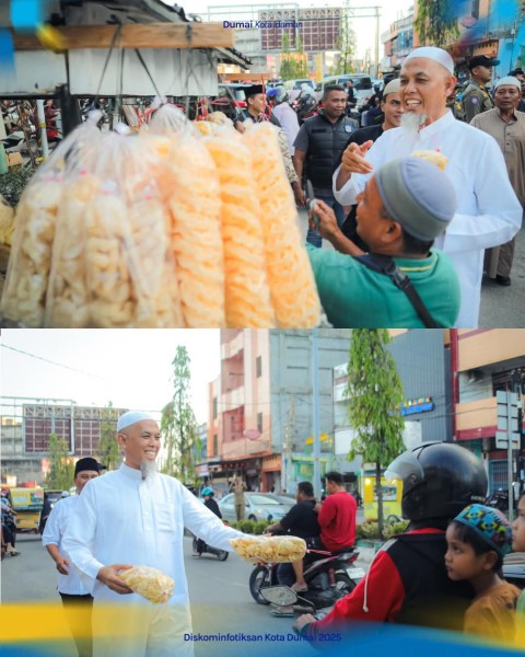 Borong Dagangan UMKM, Wali Kota Dumai Paisal Bagikan Takjil Gratis untuk Warga