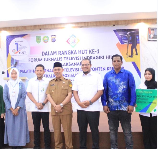 Ketua DPRD Inhil Hadiri Pelatihan Jurnalistik Televisi dan Konten Kreator HUT ke-1 FJTI
