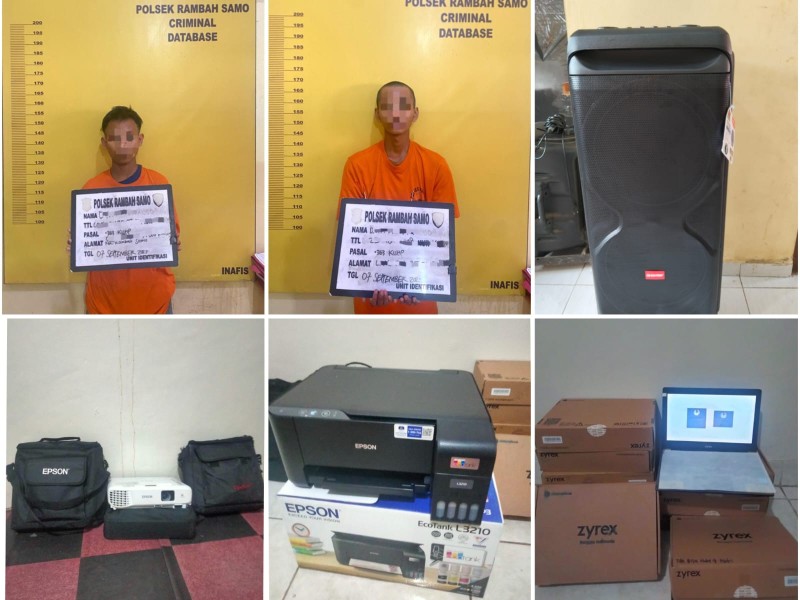 Melalui Program Kampung Aman Polsek Rambah Samo Berhasil Ungkap Kasus Pencurian di SMPN 7