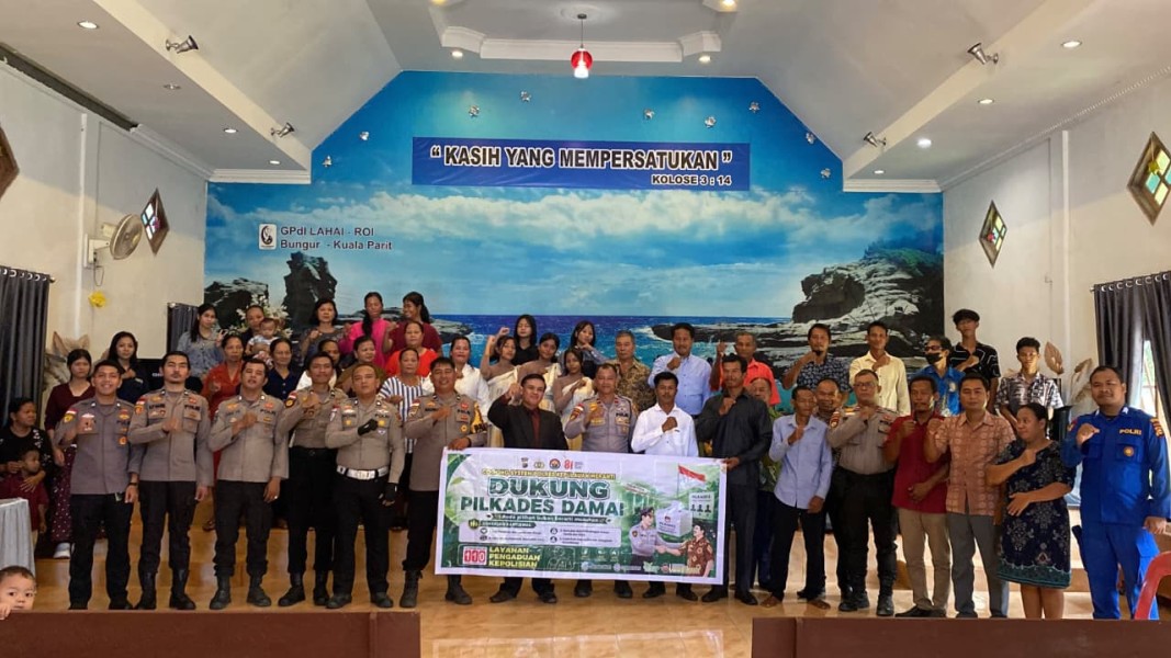 Minggu Kasih Polres Meranti, Warga bungur Diajak Cegah Karhutla dan Jaga Pilkades Tetap Damai