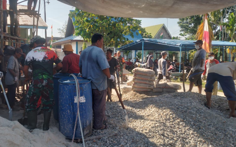 2 Hari Lagi Berakhir, TMMD Kodim Dumai Rampungkan Pengecoran Masjid Al-Ikhsan