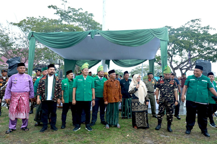 Bupati dan Wabup Siak Apel Patriot Ketahanan Pangan Bersama 5.000 Kader GP Ansor se-Riau
