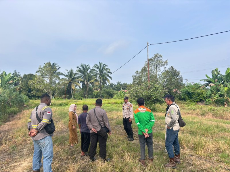 Kapolsek Sabak Auh IPDA Masri Nalzon SE Pimpin Dukungan Program Ketahanan Pangan, Cek Lahan Jagung 1,5 Hektare di Siak