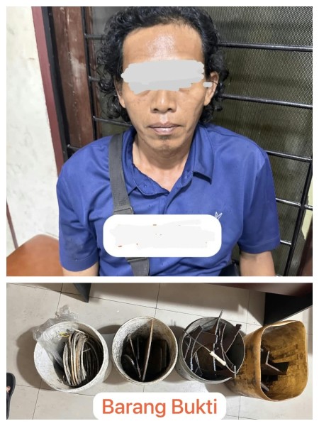 Polres Pelalawan Bekuk Karyawan PT SSS, 210 Potongan Plat Besi dan Kabel Tembaga Dicuri
