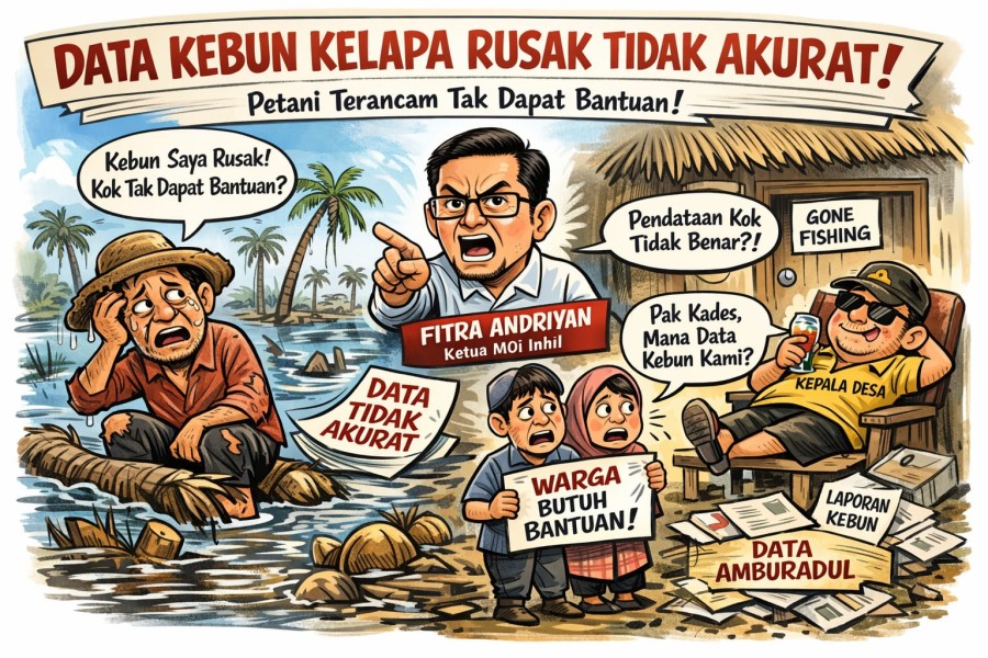 Data Perkebunan Kelapa Masyarakat yang Rusak Tidak Akurat, MOI Inhil: Warga Desa di Inhil Terancam tidak Mendapatkan Bantuan dari Pemerintah