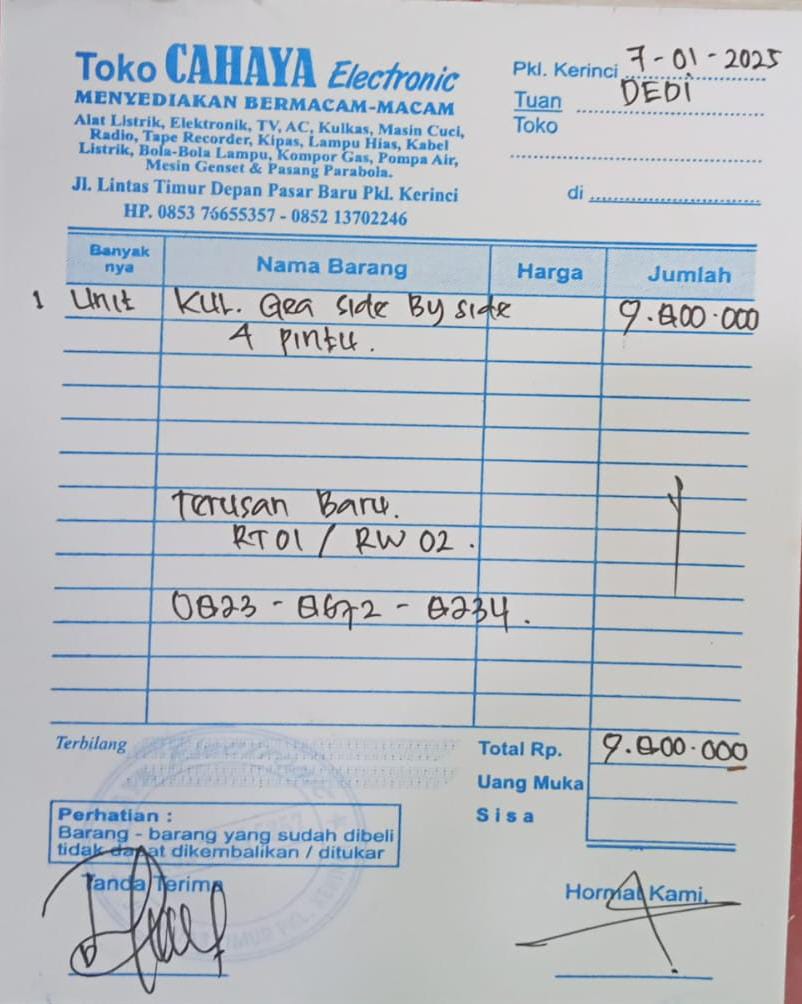 Pemilik Toko Cahaya Elektronik Diduga Abaikan Tanggung Jawab Konsumen