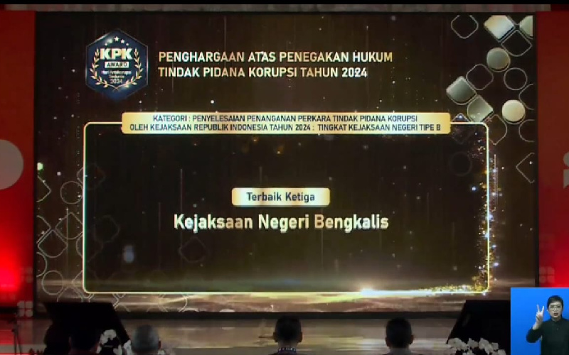 Kejari Bengkalis Raih Peringkat Terbaik Ketiga Nasional Penanganan Perkara Tipikor Tahun 2024