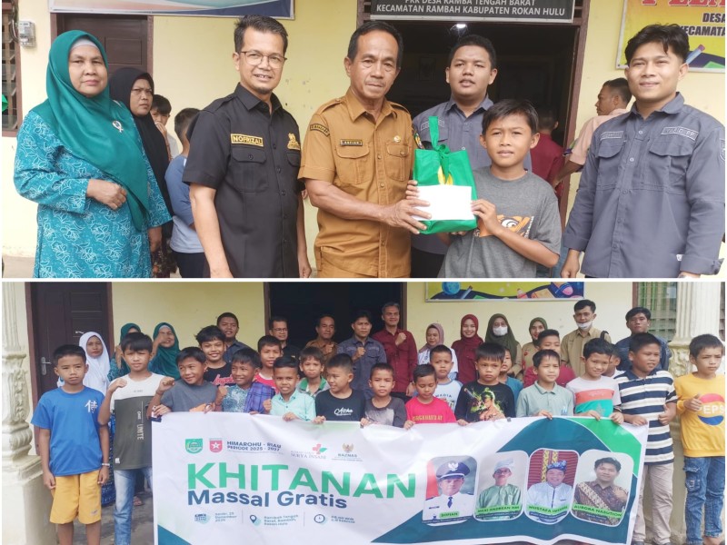 BAZNAS Rohul Bersama RS Surya Insani dan HIMAROHU Gelar Khitanan Massal Gratis di Rambah Tengah Barat