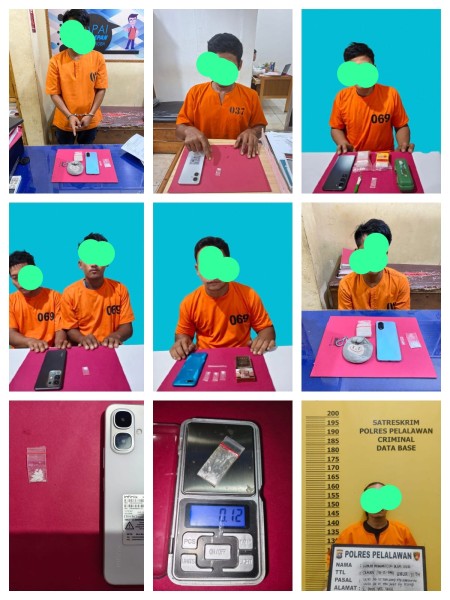 Polres Pelalawan Gempur Jaringan Narkoba, Sejumlah Pengedar dan Kurir Sabu Dibekuk di Berbagai Kecamatan