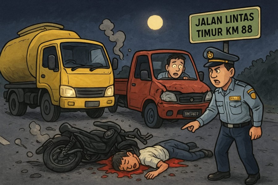 Pelajar SMAN 2 Pangkalan Kerinci Tewas Tergilas Truk Tangki di Jalan Lintas Timur, Sopir Kabur Tinggalkan TKP