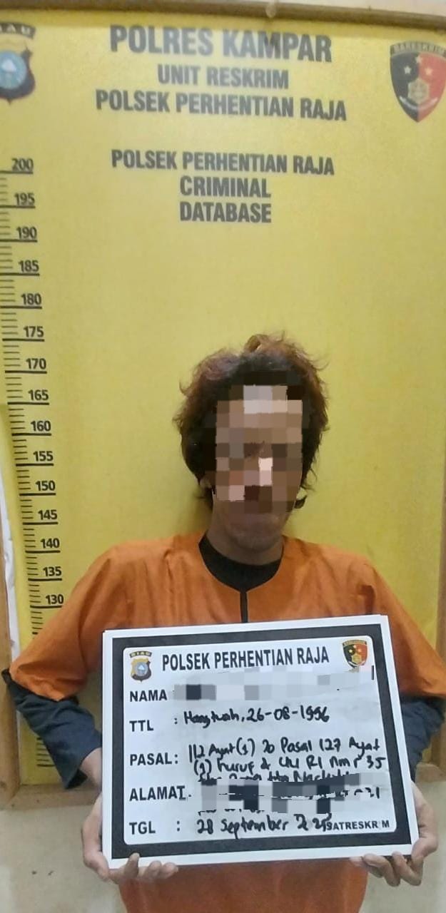 Polsek Perhentian Raja Amankan Pengguna Narkoba, Satu Pelaku DPO