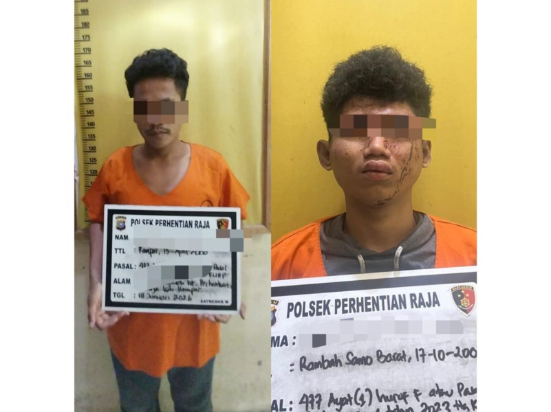 Polsek Perhentian Raja Tangkap Dua Pelaku Pencurian di Desa Hangtuah