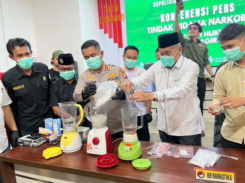 Polres Inhil Ungkap 102 Kasus Narkoba Selama Semester I 2026, Sita Hampir 2,8 Kilogram Sabu dan Ribuan Butir Ekstasi