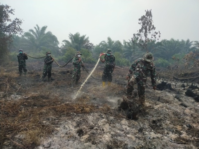 Dandim 0320/Dumai Pimpin Penanganan Karhutla di Bangsal Aceh, 1,5 Hektare Berhasil Dipadamkan
