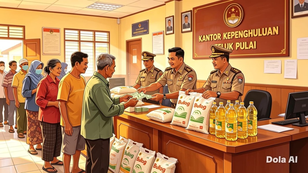 Miris Pengambilan Bantuan Pangan Beras Dan Minyak Goreng Di Teluk Pulai Dipungut Biaya 5000 Rupiah