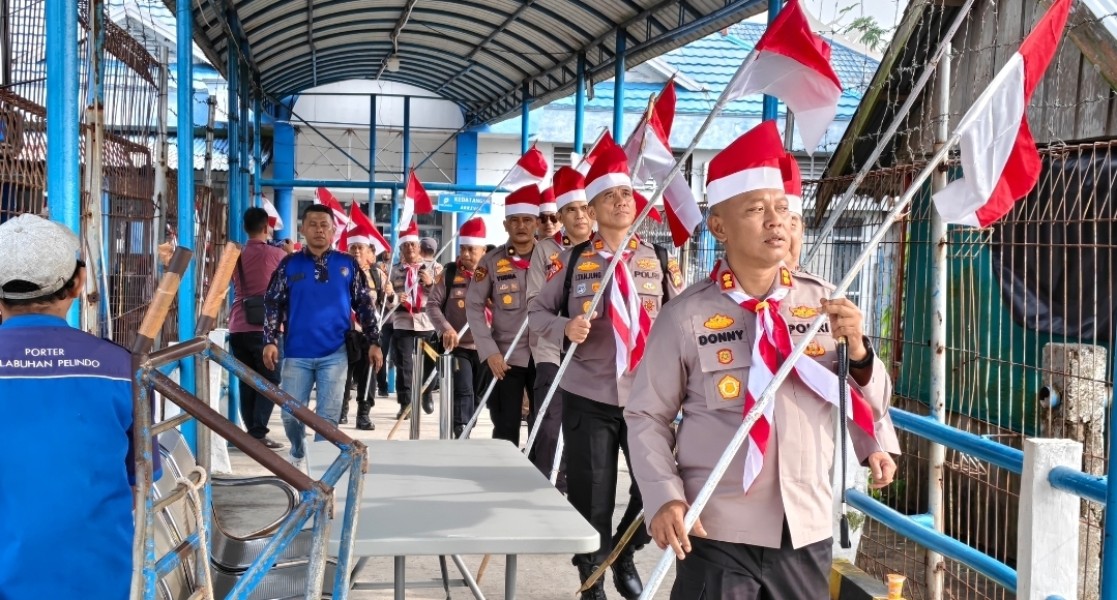 Kapolres Inhil Gelar Apel Pergeseran 150 Personel  Menuju Kuala Selat dalam rangka Ekspedisi Merah Putih Presisi