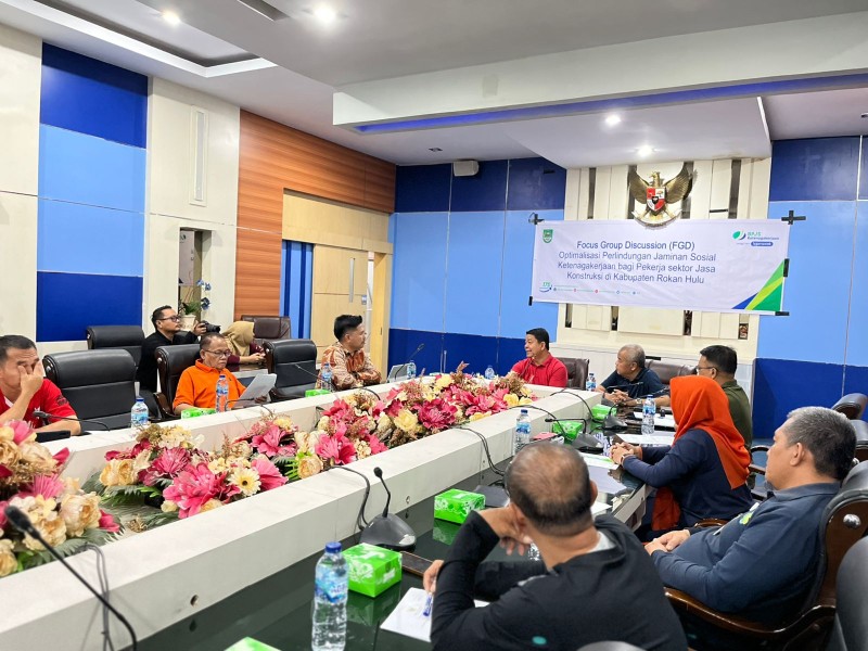 Pemkab Rohul & BPJS Gelar FGD Perlindungan Sosial Pekerja Konstruksi