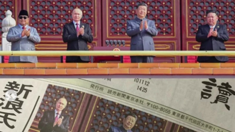 Viral! Foto Prabowo Dicrop Koran Jepang saat Acara di Beijing, Warganet Singgung Gas Air Mata dan Nuklir