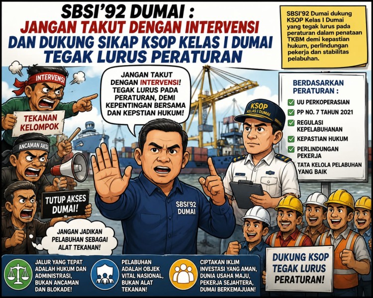 SBSI’92 Dumai: Jangan Takut dengan Intervensi, Dukung Penuh KSOP Kelas I Dumai Tegak Lurus Peraturan