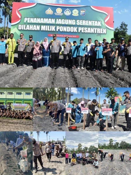 Kapolres Kampar dan Jajaran Tanam Jagung Serentak, Dukung Ketahanan Pangan dan Sinergitas di Kampar