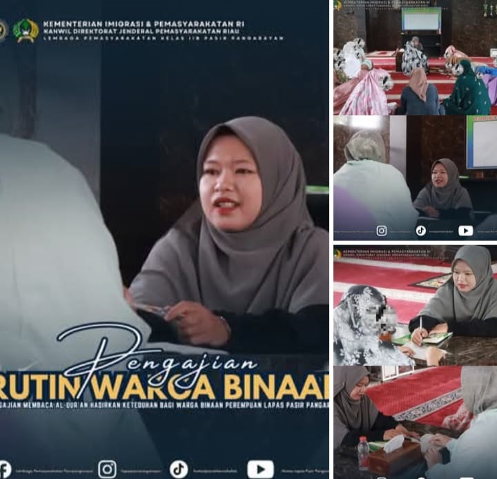 Lapas Pasir Pangarayan Gelar Pengajian Al-Qur’an WBP Perempuan, Fokus Keteduhan Batin