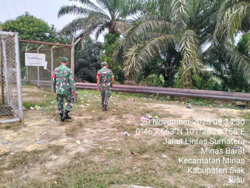 Kodim 0322/Siak melalui Koramil 03/Minas Gelar Patroli Penguatan Binter SKK Migas–PHR di Wilayah Minas