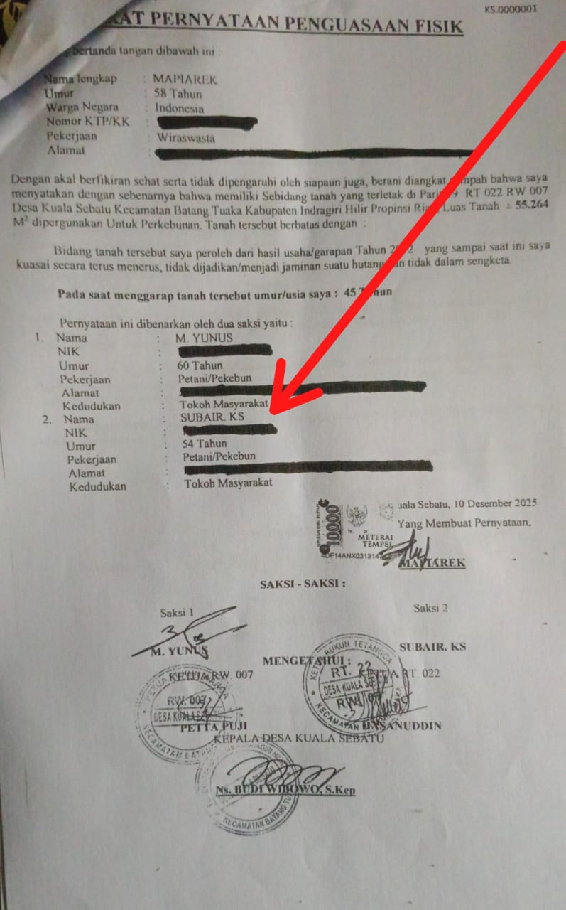 Diduga Dicatut, Nama Subair KS Muncul Sebagai Saksi di SKGR Kontroversial