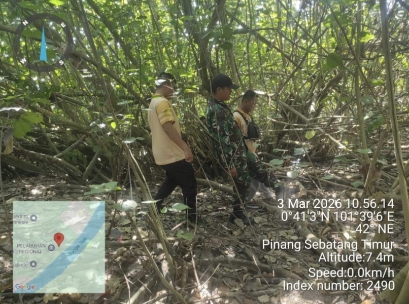 Serka Alexander S. Patroli Karhutla di Pinang Sebatang Timur, Pastikan Wilayah Perawang Nihil Titik Api