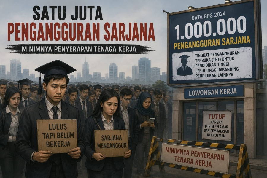 Satu Juta Pengangguran Sarjana, Minimnya Penyerapan Tenaga Kerja