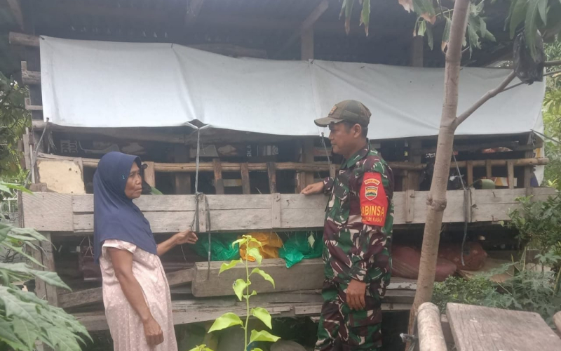 Pencegahan PMK, Babinsa Buluh Kasap Dampingi Peternak Kambing