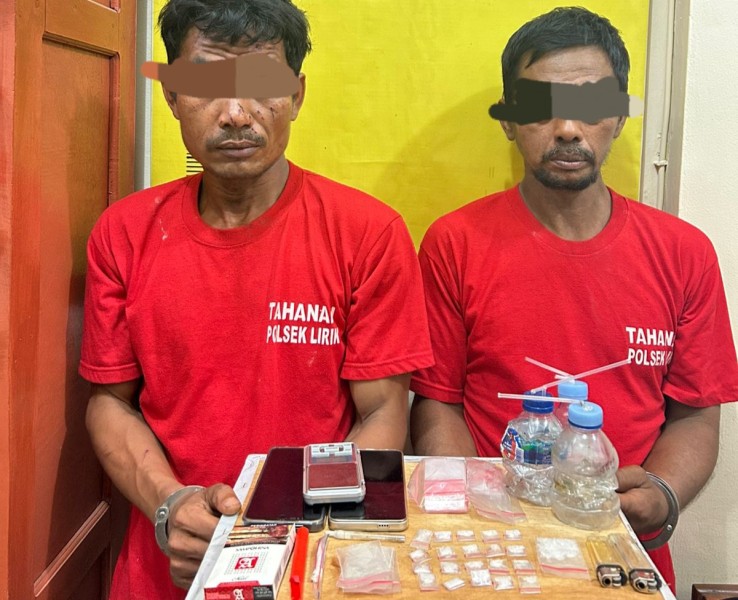 Diintai Dalam Kebun Sawit, Polsek Lirik Berhasil Ringkus Dua Tersangka Kasus Narkoba