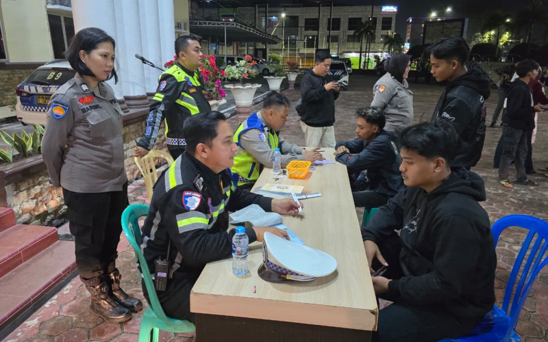 Razia Balap Liar, Polisi Dumai Sita 42 Sepeda Motor