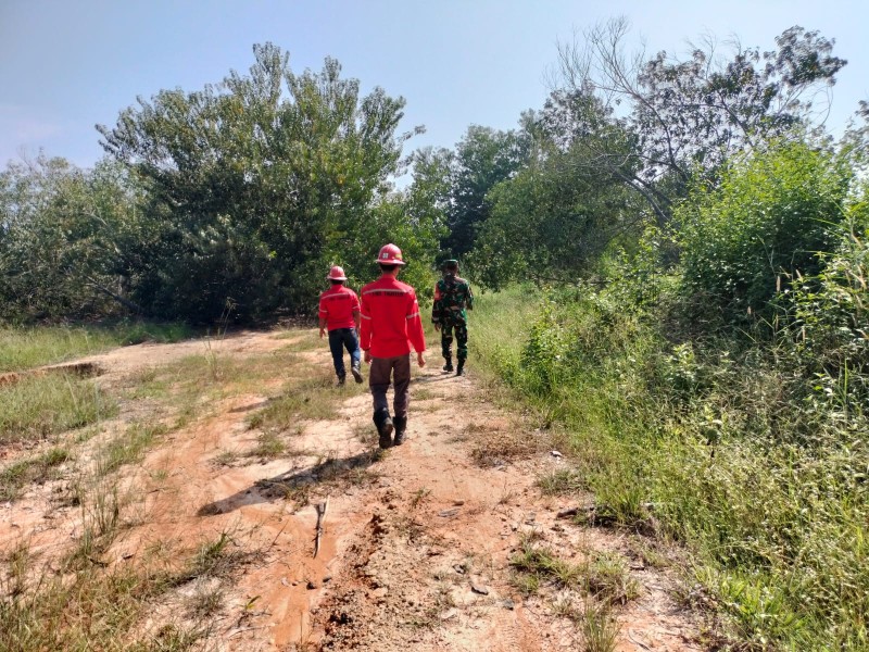 Babinsa Koramil Minas Patroli Karhutla di Bencah Umbai, Situasi Aman Terkendali